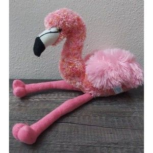 Sea World Flamingo Plush Stuffed Animal Beanie 10" Tall Pink Clean Mint
